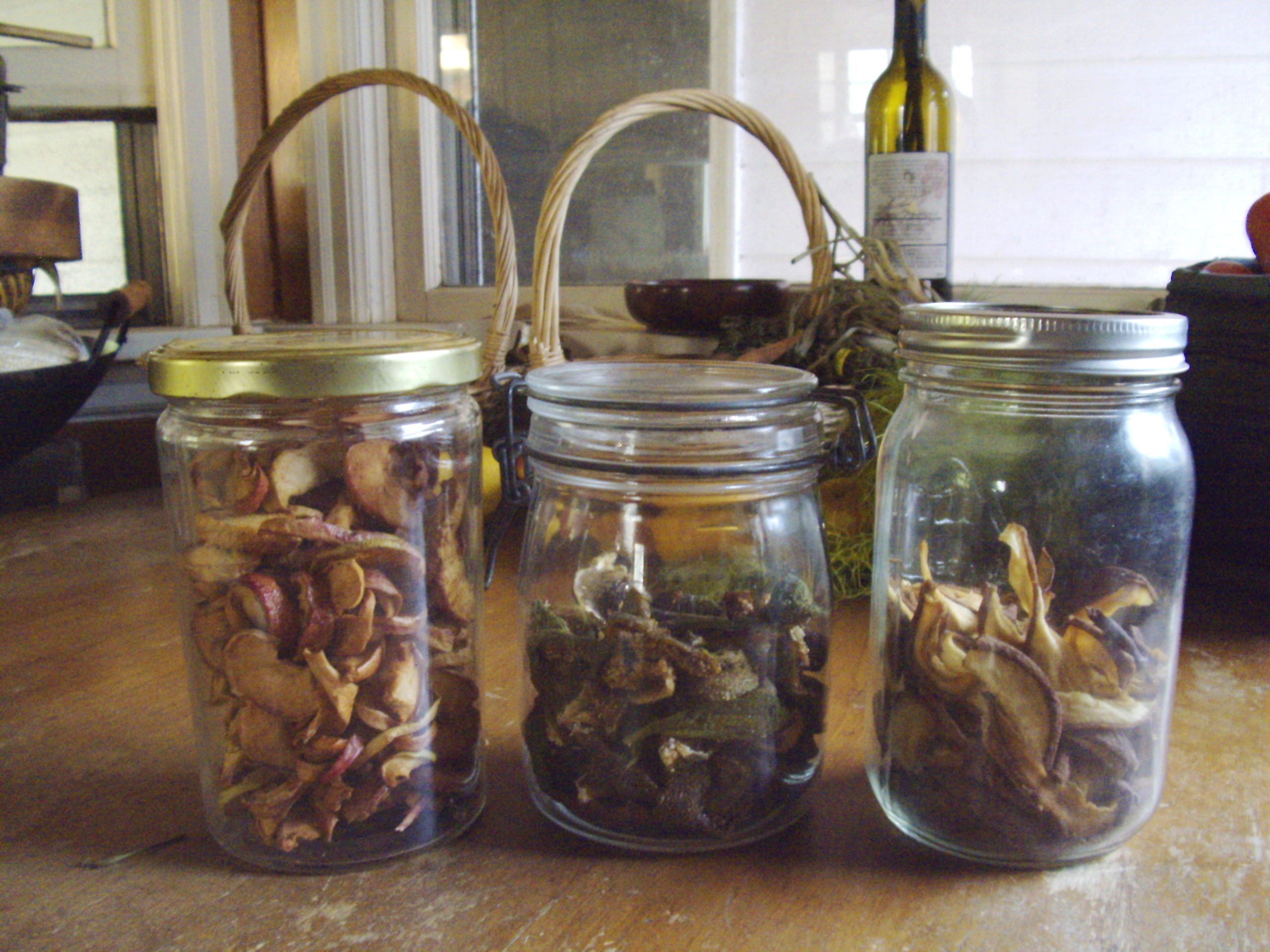 Jars of preserved produce.